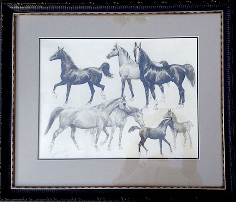 George Ford Morris 1938 Signed Personal Estate Horse Art Drawing Original